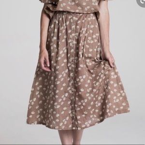 Rylee + Cru Shell Print Midi Skirt